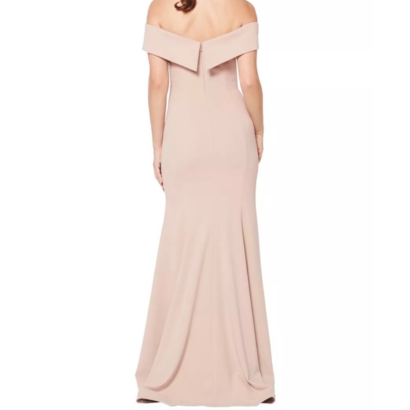 Bill Levkoff Black Stretch Crepe Off The Shoulder A-line Dress - Picture 4 of 4